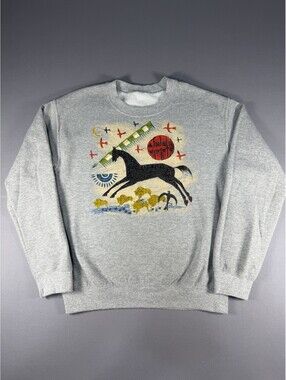 Vintage Eiteljorg Museum Native American Art Women’s S Crewneck Sweatshirt Gray